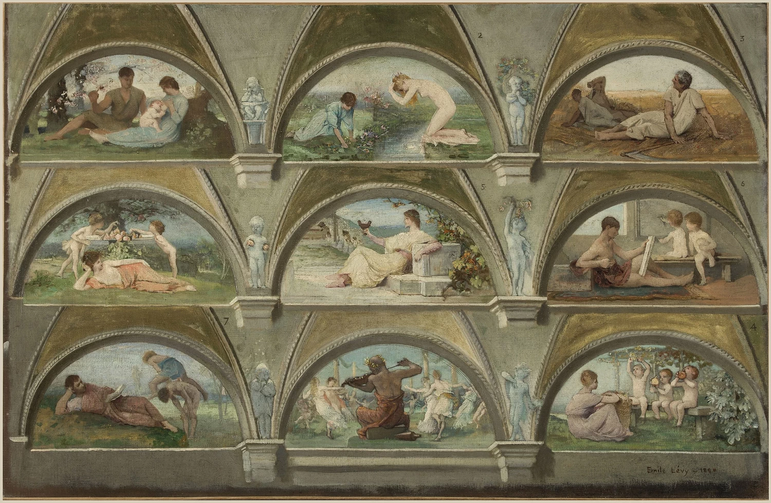 Bozzetto per il municpio di Parigi. Scene allegoriche di vita - Musée des Beaux, Arts de la ville de Paris